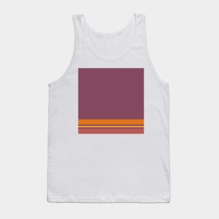 A fabulous recipe of Old Heliotrope, Deep Ruby, Dark Salmon, Brownish Orange and Mango stripes. Tank Top